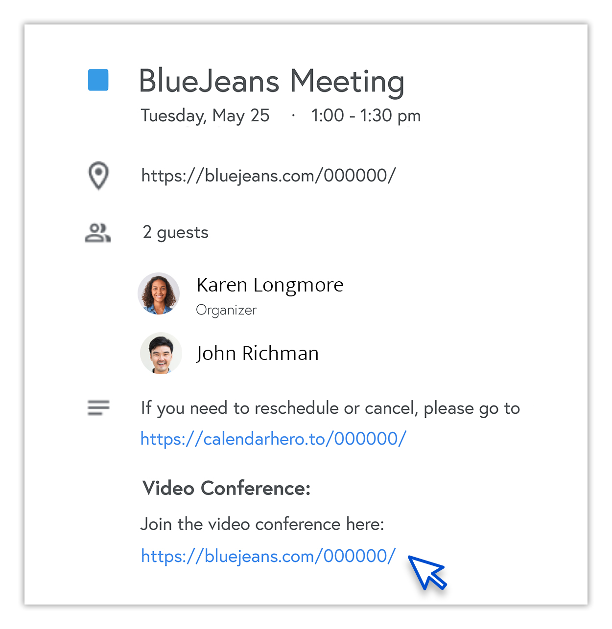 BlueJeans Meeting Details